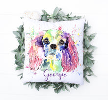 Load image into Gallery viewer, Watercolour Dog Cushion - Bichon Style
