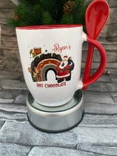Load image into Gallery viewer, Red Handle Christmas Mug with Spoon