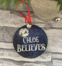 Load image into Gallery viewer, ‘Believe’ Glitter Christmas Decoration