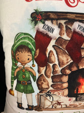 Load image into Gallery viewer, Elf Fireplace Christmas Cushion