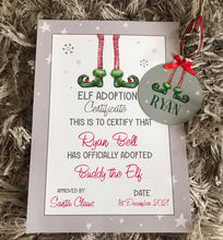 Load image into Gallery viewer, Elf Adoption Certificate & Christmas Hanging Decoration