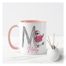 Load image into Gallery viewer, Pink Penguin Christmas Mug