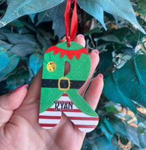 Load image into Gallery viewer, €5 SPECIAL Hanging Elf design name initial Christmas decoration
