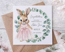Load image into Gallery viewer, Flopsy bunny Christening Card - Girl
