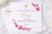 Load image into Gallery viewer, Communion Floral  Greeting Card
