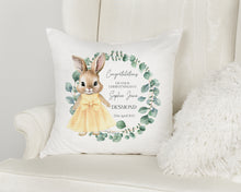 Load image into Gallery viewer, Flopsy Bunny Christening Cushion - GIRL
