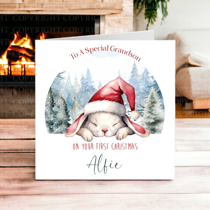 Baby Bunny Christmas Card