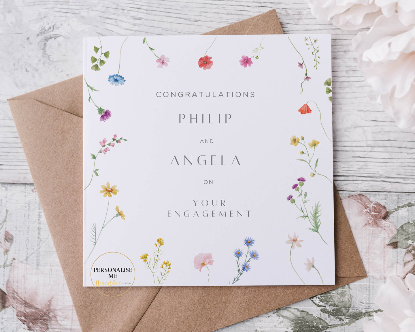 Engagement, Wedding, Anniversary Floral Card