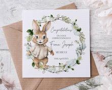 Load image into Gallery viewer, Flopsy bunny Christening Card - Boy
