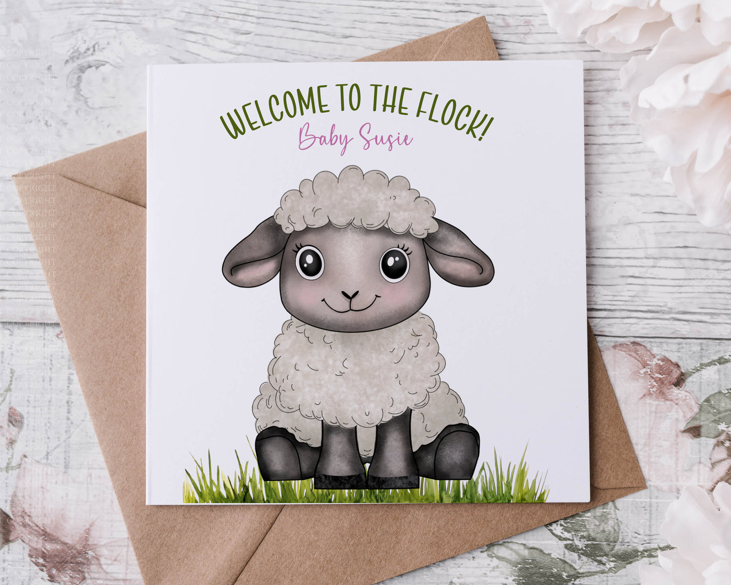 Baby Sheep New Baby Card