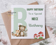 Load image into Gallery viewer, Woodand themed birthday card
