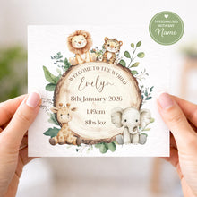 Load image into Gallery viewer, Zoo Animal New Baby Card
