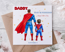 Load image into Gallery viewer, Superhero Character Fathers Day/Birthday Card
