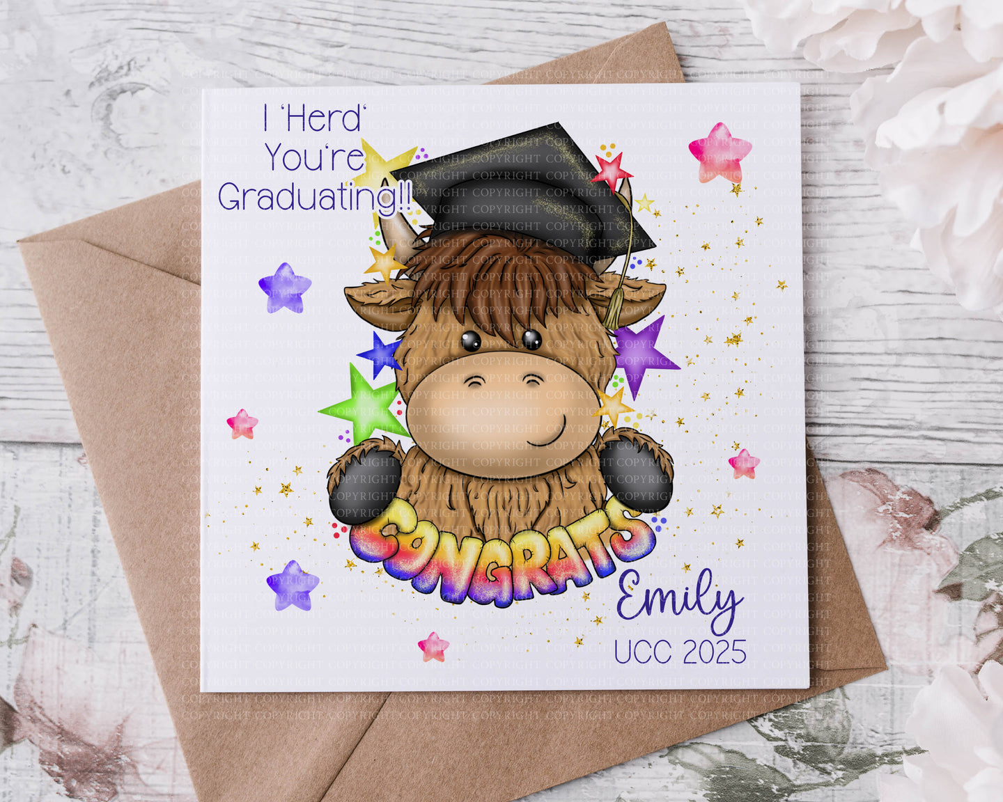 Graduation Card - Highland Coo!