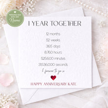 Load image into Gallery viewer, 1 Year Anniversary Card
