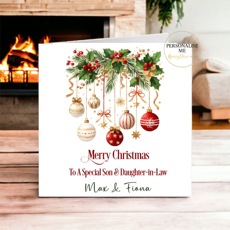 Festive Christmas Garland Greeting Card