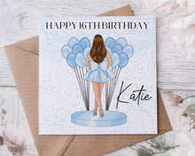 Load image into Gallery viewer, Party Girl Birthday Card BLUE
