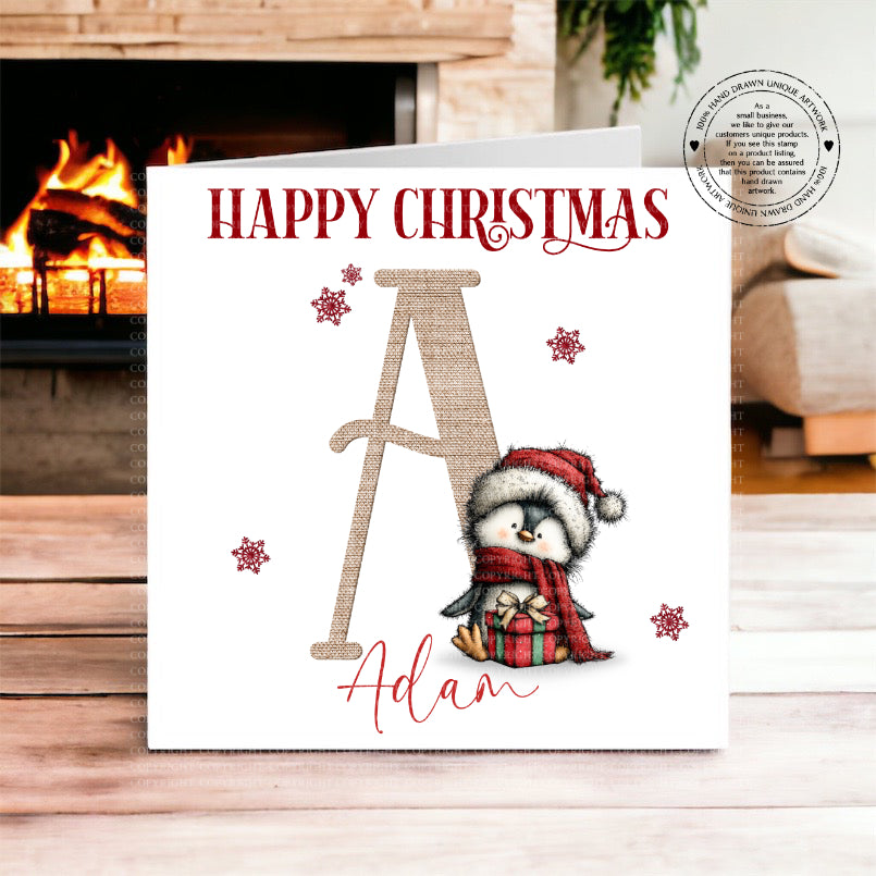 Quirky Penguin Christmas Card