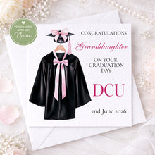 Load image into Gallery viewer, Pink Graduate Card - Robe &amp; Mortar Board
