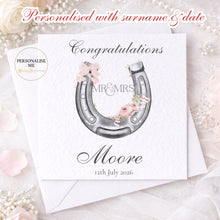 Load image into Gallery viewer, Personalised Horseshoe Wedding Card
