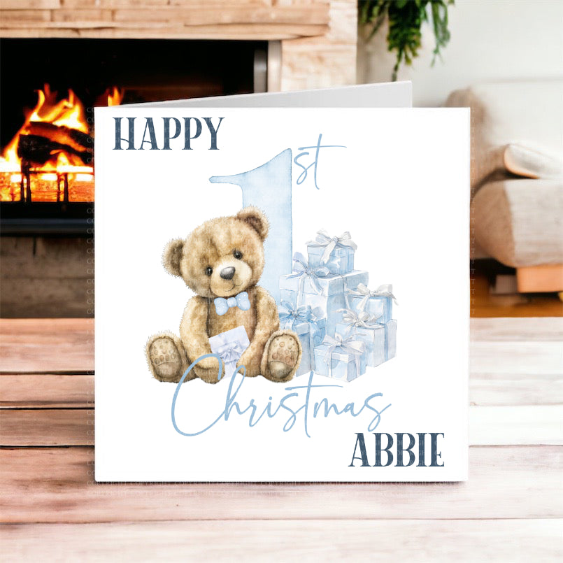 Baby's First Christmas Brown Bears - Christmas Card