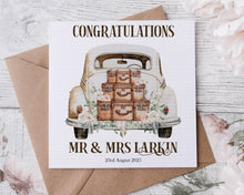 Load image into Gallery viewer, Wedding Car with Suitcases - Wedding card
