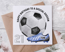 Load image into Gallery viewer, Football Design Birthday Card
