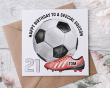 Load image into Gallery viewer, Football Design Birthday Card
