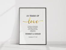Load image into Gallery viewer, 25th/50th Anniversary Significant Number A4 Print
