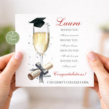 Load image into Gallery viewer, Graduation Card - Champagne &amp; Poem

