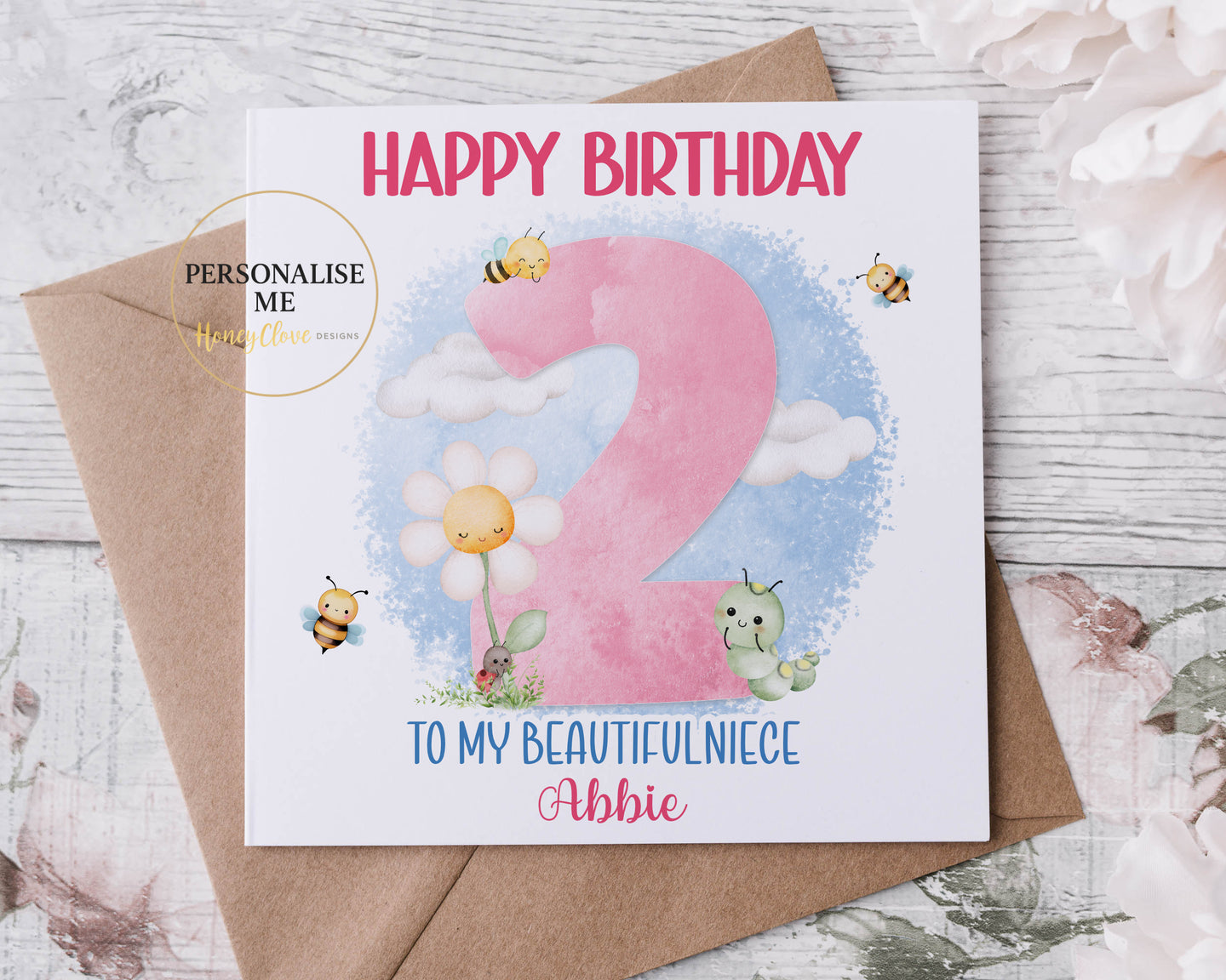 Daisy themed birthday card