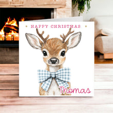 Load image into Gallery viewer, Reindeer with Bow Christmas  card
