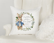 Load image into Gallery viewer, Flopsy Bunny Christening Cushion - BOY

