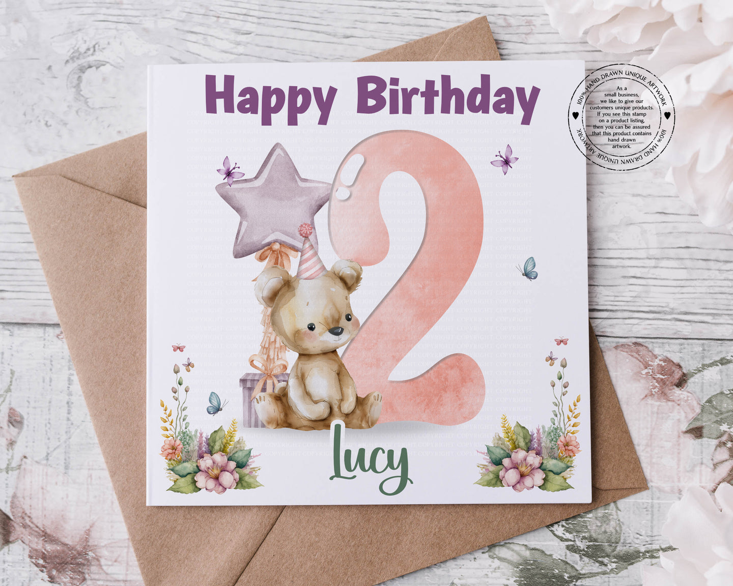 Teddy Bear & Balloon Birthday Card