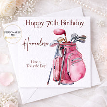 Load image into Gallery viewer, Female Golfer Birthday Card -Any Age
