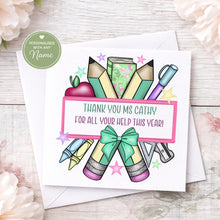 Load image into Gallery viewer, Best Teacher Stationary Card
