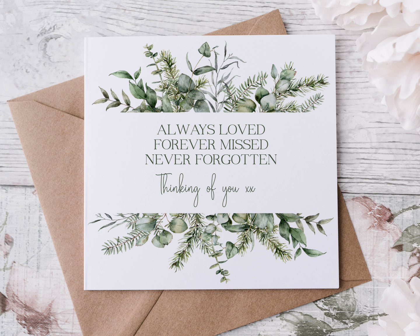 Split flower frame  - Thinking of you card