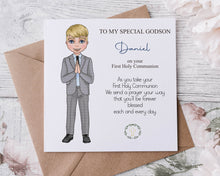 Load image into Gallery viewer, Communion Figure Personalised Card
