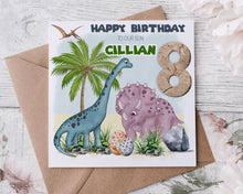 Load image into Gallery viewer, Dinosaur  Birthday Card
