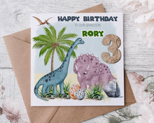 Load image into Gallery viewer, Dinosaur  Birthday Card
