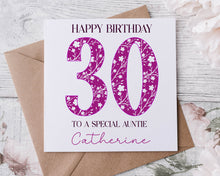 Load image into Gallery viewer, Pink Floral Number Birthday Card
