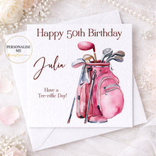 Load image into Gallery viewer, Female Golfer Birthday Card -Any Age
