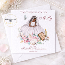 Load image into Gallery viewer, Personalised First Holy Communion Card for Granddaughter, Daughter, Goddaughter
