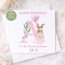 Load image into Gallery viewer, Pink Flopsy bunny birthday card
