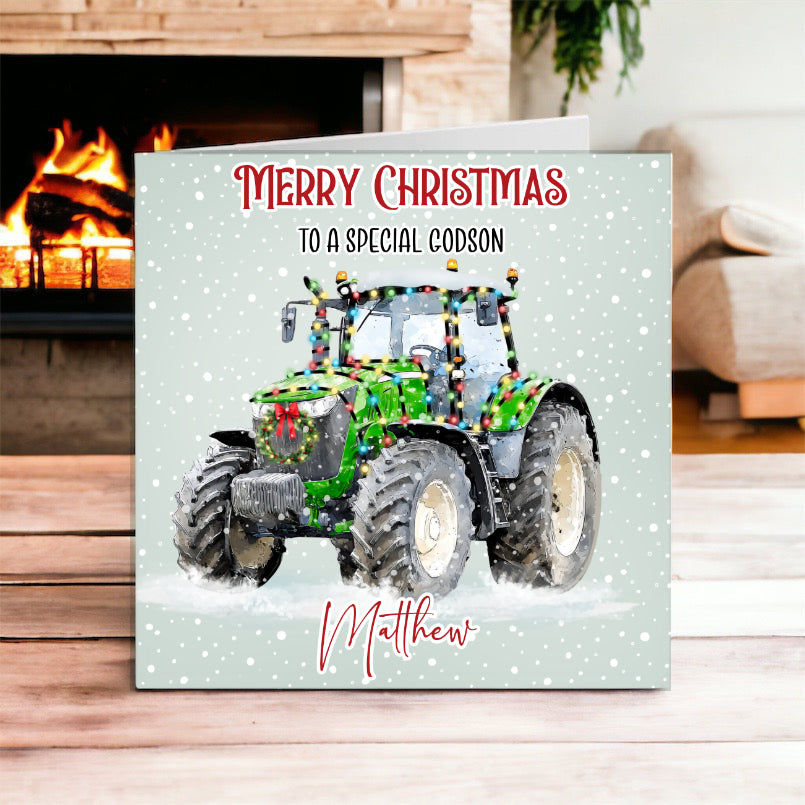 Festive Tractor Christmas Card