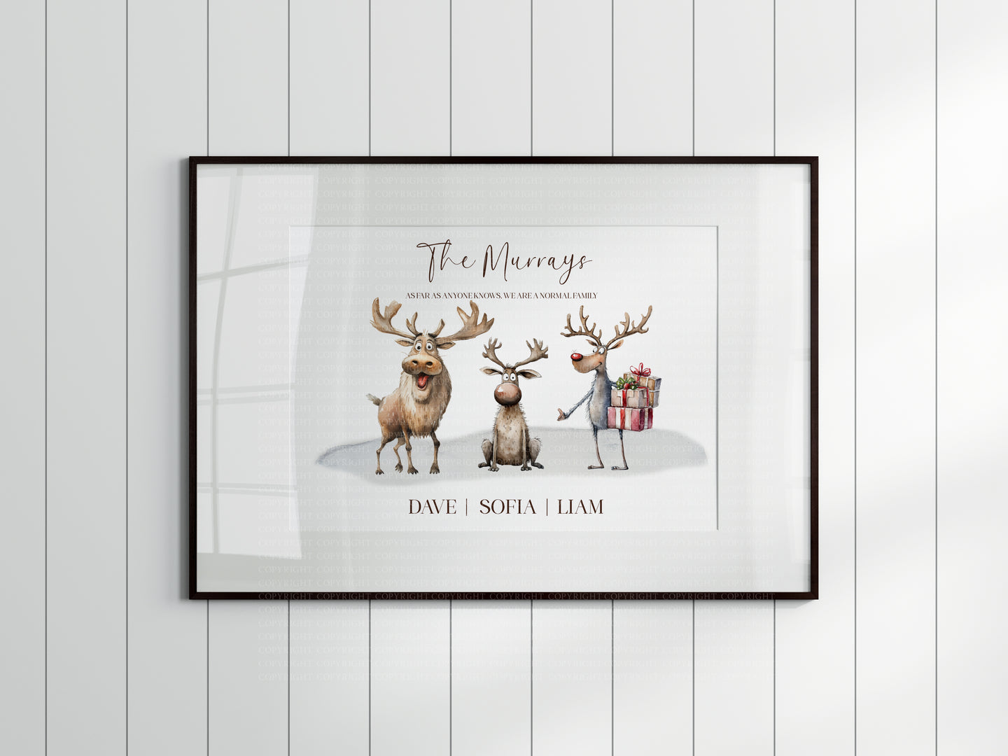 Quirky Reindeer Christmas Family Print SAVER SATURDAY!