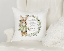 Load image into Gallery viewer, Flopsy Bunny Christening Cushion - BOY
