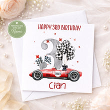 Load image into Gallery viewer, Racing Car Birthday Card- Age 1-5
