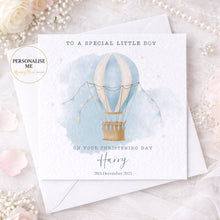 Load image into Gallery viewer, Christening/Baptism Card Hot Air Balloon Pink or Blue
