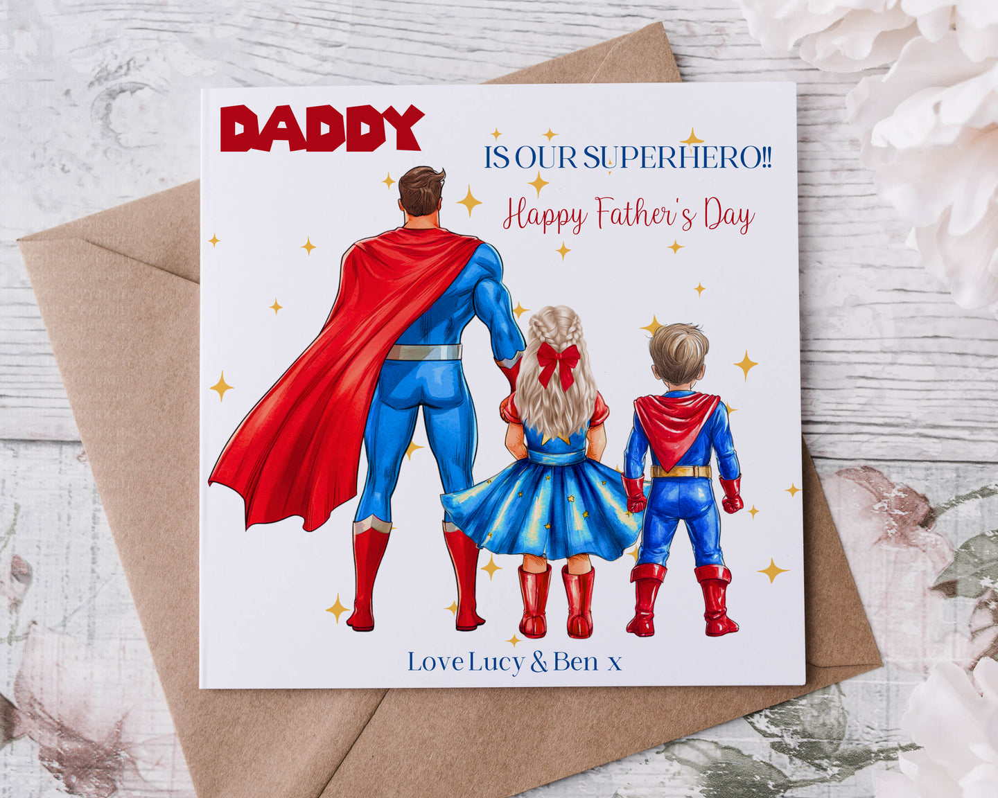Superhero Character Fathers Day/Birthday Card